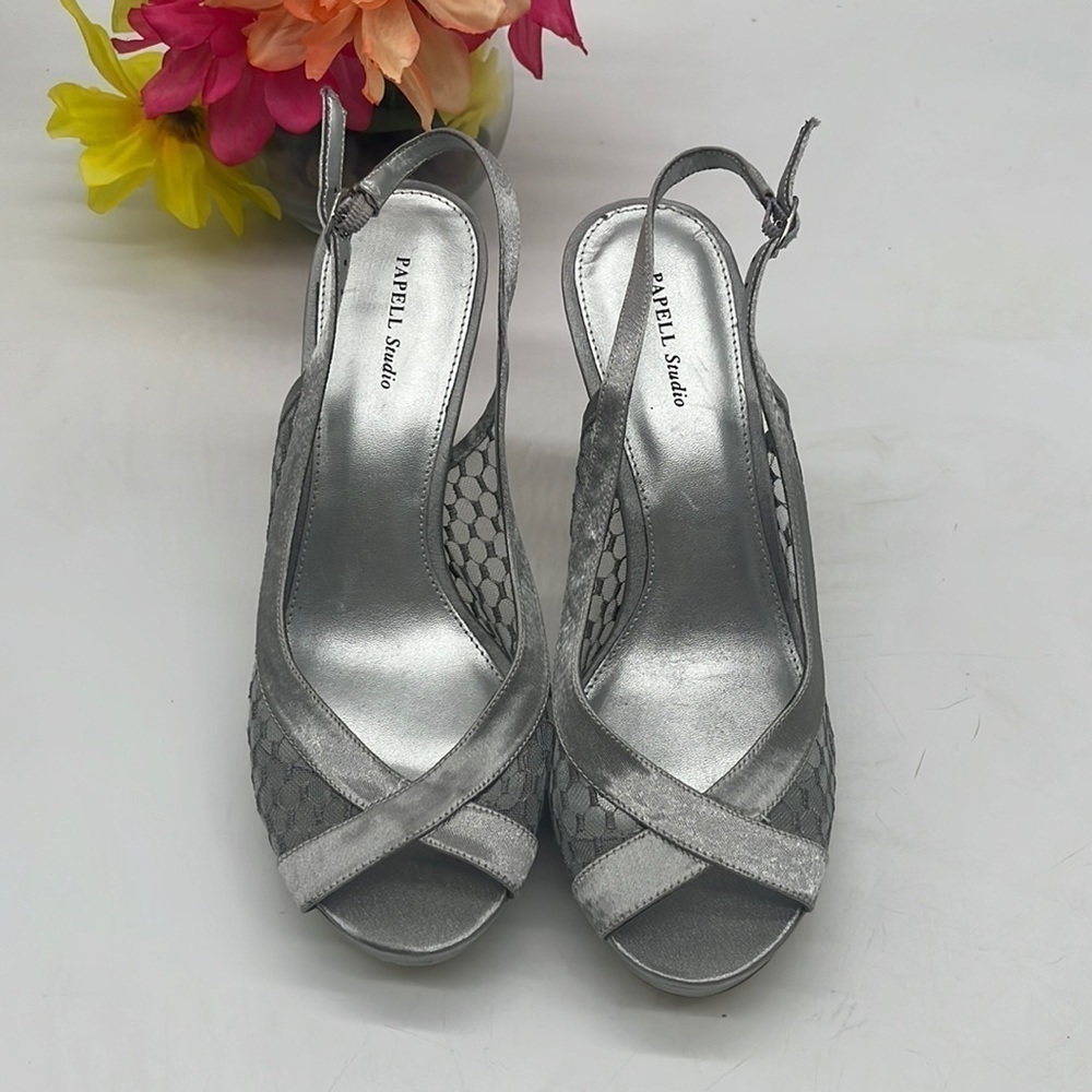 Papell Studio Gray Dressy Heels EU Size 38.5 MCH4018A